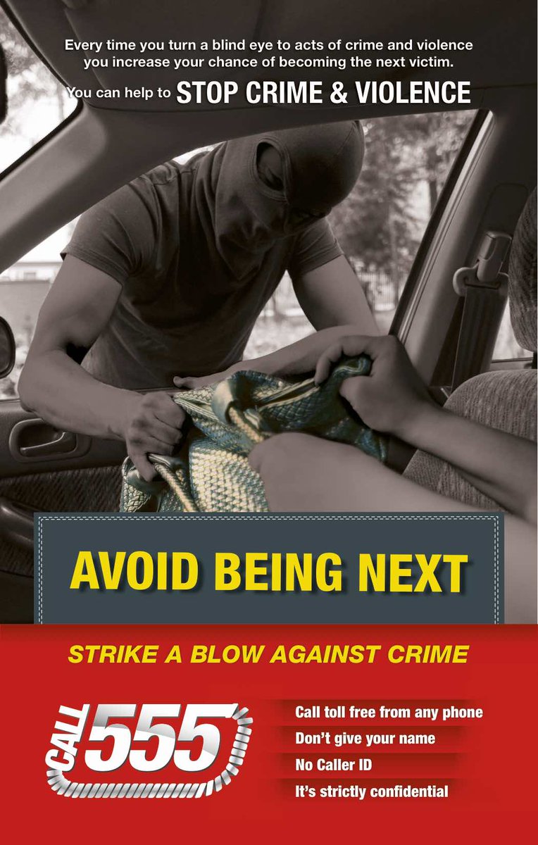 TTPoliceService's tweet photo. Strike a Blow Against Crime! #Call555 https://t.co/e2qDASVaVR