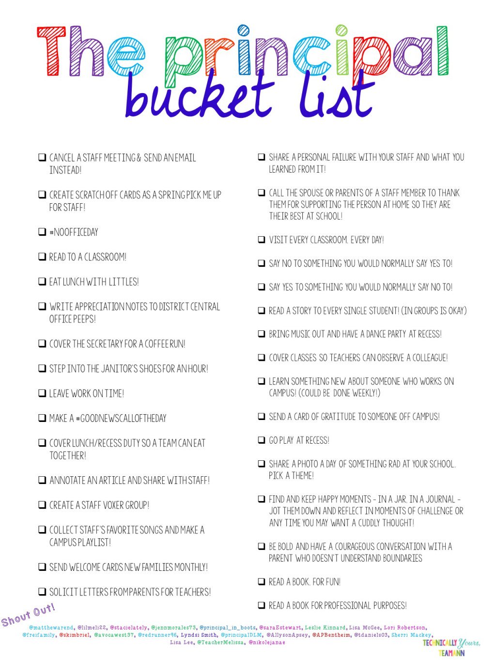 Amber Teamann on Twitter "a Principal’s Bucket List…great