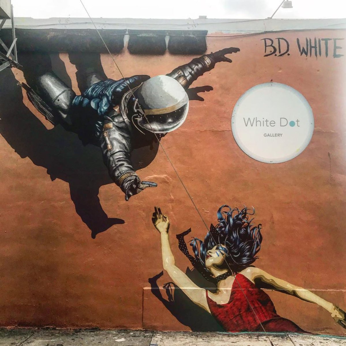 dcwallsfestival's tweet photo. #Mural by B. D. White (#bdwhite) for @artbasel 2017 at @whitedotgallery in #Miami, Florida, located near the intersection of NW 23rd &amp; 2nd Ave. • Pic = @leannav • #artbaselmiami #artbasel2017 https://t.co/C4RZzfk5pR