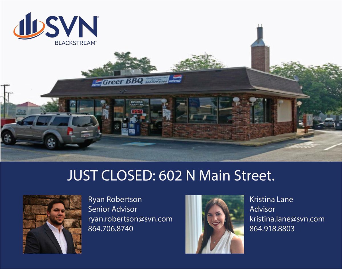 svnblackstream's tweet image. Great Closing Ryan Robertson and Kristina Lane! #justclosed #sold #greenville #yeahthatgreenville #gvltoday #cre #commercialrealestate #realestate #svn #svnblackstream