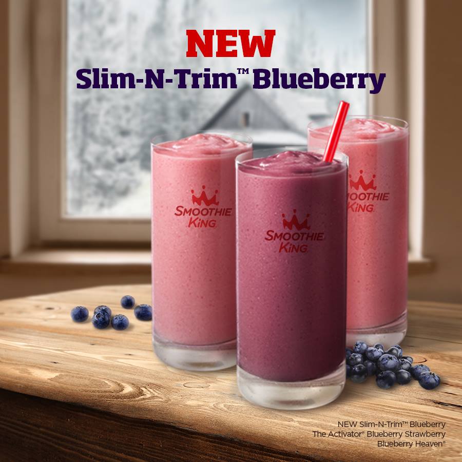 Party a little too hard this New Years? 🎉 Detox with a smoothie from @SmoothieKingSum like their new Slim-n-Trim #Blueberry smoothies, made with whole #wildblueberries! #closebysummit #smoothieking #smoothie #detox #newyearnewyou
