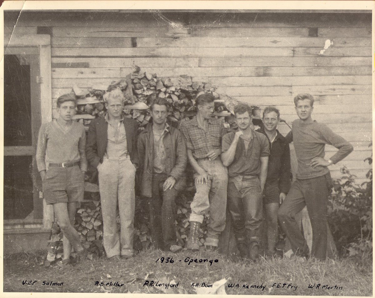 Before Harkness Lab #HLFR there was Ontario Fisheries Research Laboratory #OFRL at UofTor 1922-1950s. Provided formative yrs for many important figures in Can fish and aquatic science. Lk Opeongo was their last field station with Group photo for 1936...  1/2