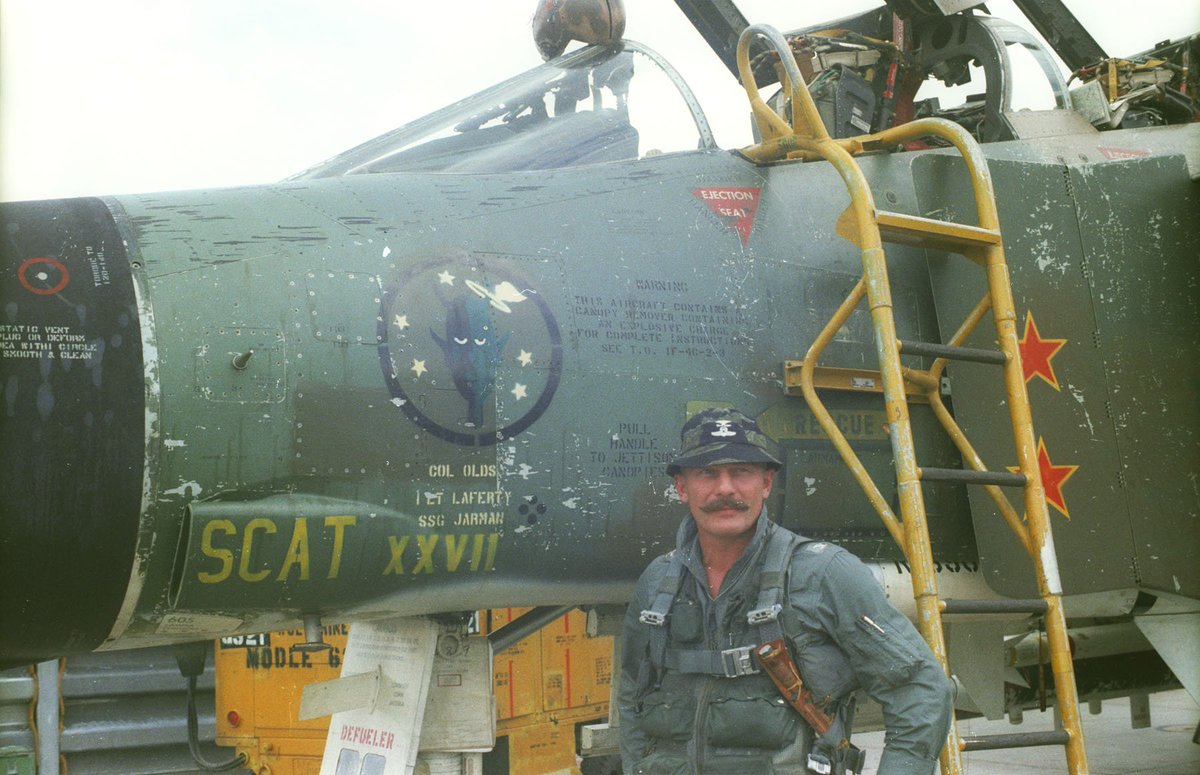 WarriorsSupport's tweet photo. #OTD #1967 - #OperationBolo In the largest air combat action of the #VietnamWar, 28 F-4C Phantoms engage 9 MiG-21s; US shoot down 7-9 MiGs with no loss. Col. Robin Olds, 8th #TFW commander, dubbed the wing the #WolfPack because of its aggressive tactics &amp; high degree of teamwork. https://t.co/TTqYuSvZGW