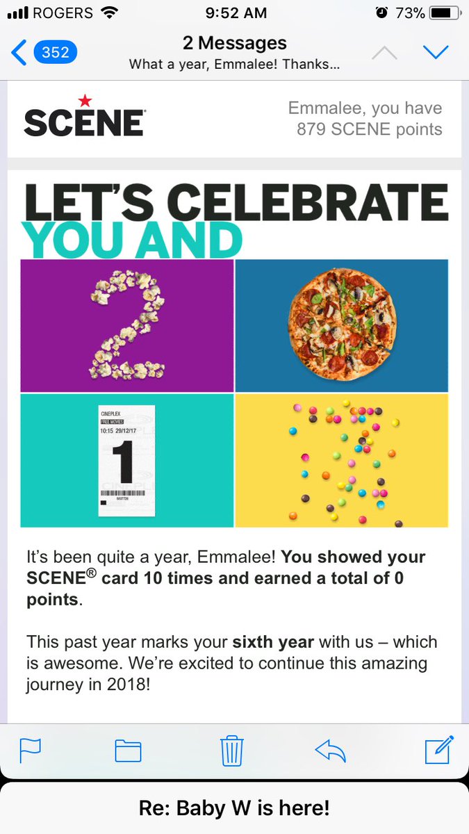 emmbrown3's tweet photo. @SCENECard @CineplexMovies how did I show my card 10 times but not receive any points?! https://t.co/uMo3QS1Wxe