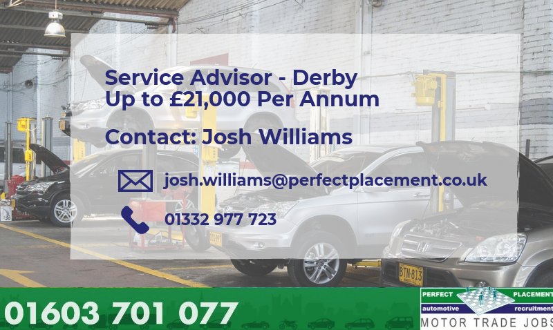 findmeperfect's tweet photo. Do you live in #Derby? Are you an experienced #Vehicle Service Advisor? If you are @PPJoshW want's to hear from you: 01332 977 723.
Not looking, but know somebody who is? We will reward you with up to £100 of #GiftVouchers if you recommend a new applicant to us!
#AutomotiveJobs https://t.co/axGwcL3AVC