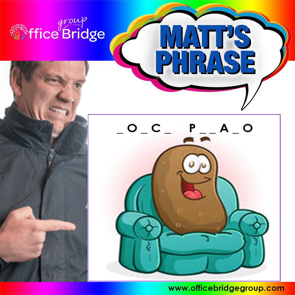 OfficeBridgeHQ's tweet photo. New Year......New #Competition @OfficeBridgeHQ
#MattsPhrase Can you guess the catchphrase? #Like #Share and #Comment for your chance to win ยฃ10 Gift Voucher
Entries close 12pm Friday 12th January 2018
https://t.co/ZyH0XYQrHz
#MattsPhrase #cheshire #OfficeBridgeGroup https://t.co/uGK5f56x1t