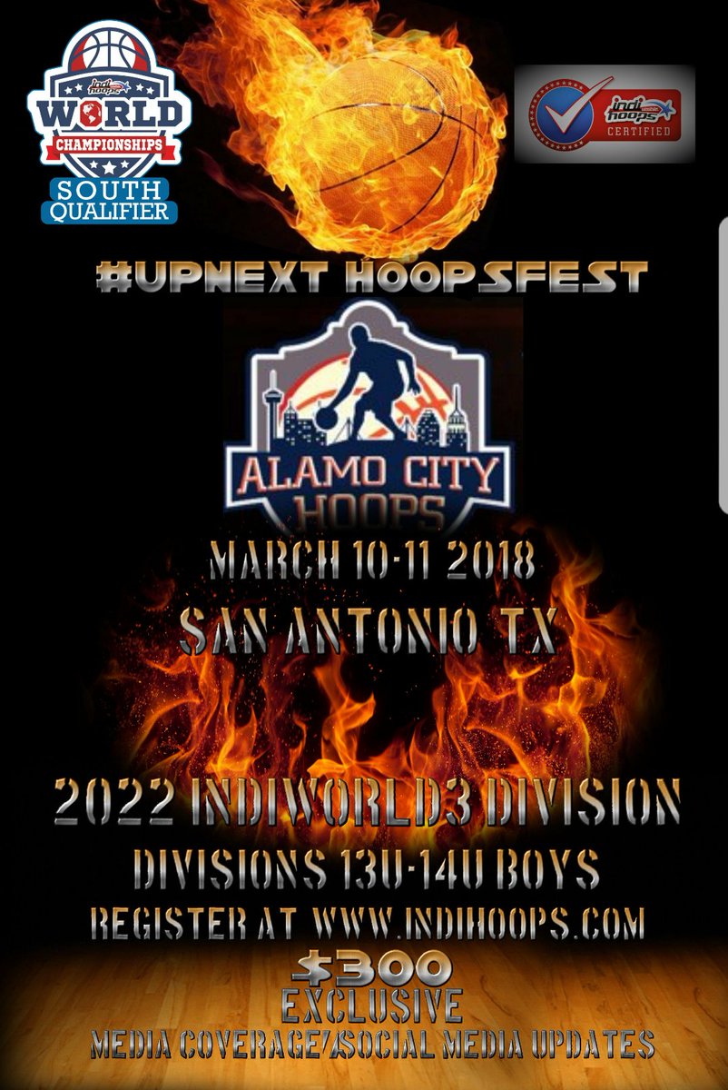 AlamoCityHoops1's tweet photo. #UpNextHoopsfest
March 10-11
- @IndiHoops certified event!
- @indiworld3 division!
You don't want to miss out on SA's first event of this magnitude. Spots are limited. Time for the best SA teams to take the court all at once and challenge top out of town teams.
#UpNext https://t.co/htqUBgWxky
