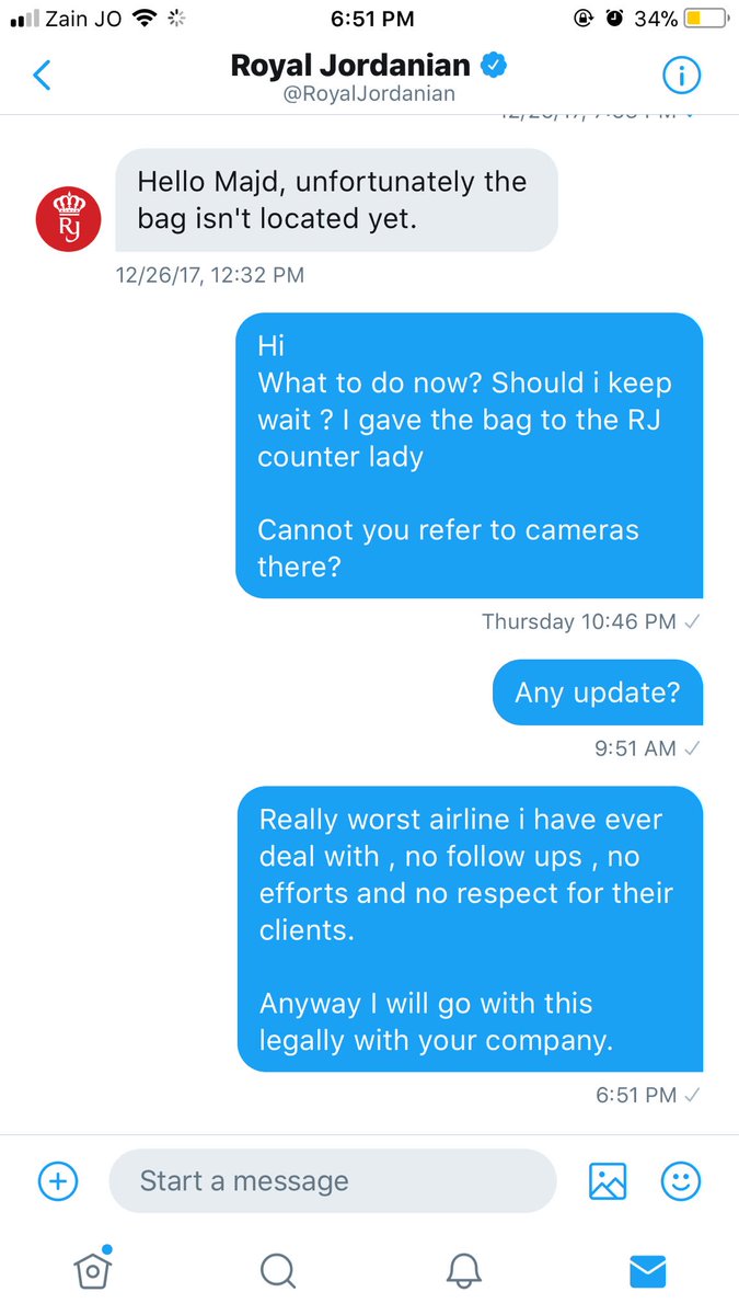 MajdJHarb's tweet photo. @RoyalJordanian no Respect and no efforts for their clients.

#worstairline https://t.co/UfJzfcs1CO