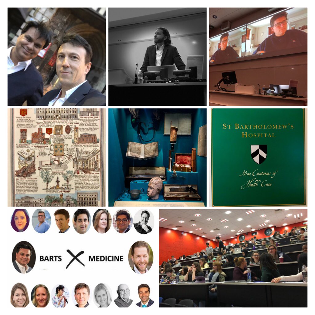 daniel_kraft's tweet photo. Blending old &amp; new: Great getting to lecture at 900 yr old St Barts Hospital @BartsXmed course to nextgen #MedStudents with @ShafiAhmed5 &amp; @drjackUK @JohnNosta https://t.co/v3wuXG6zY2