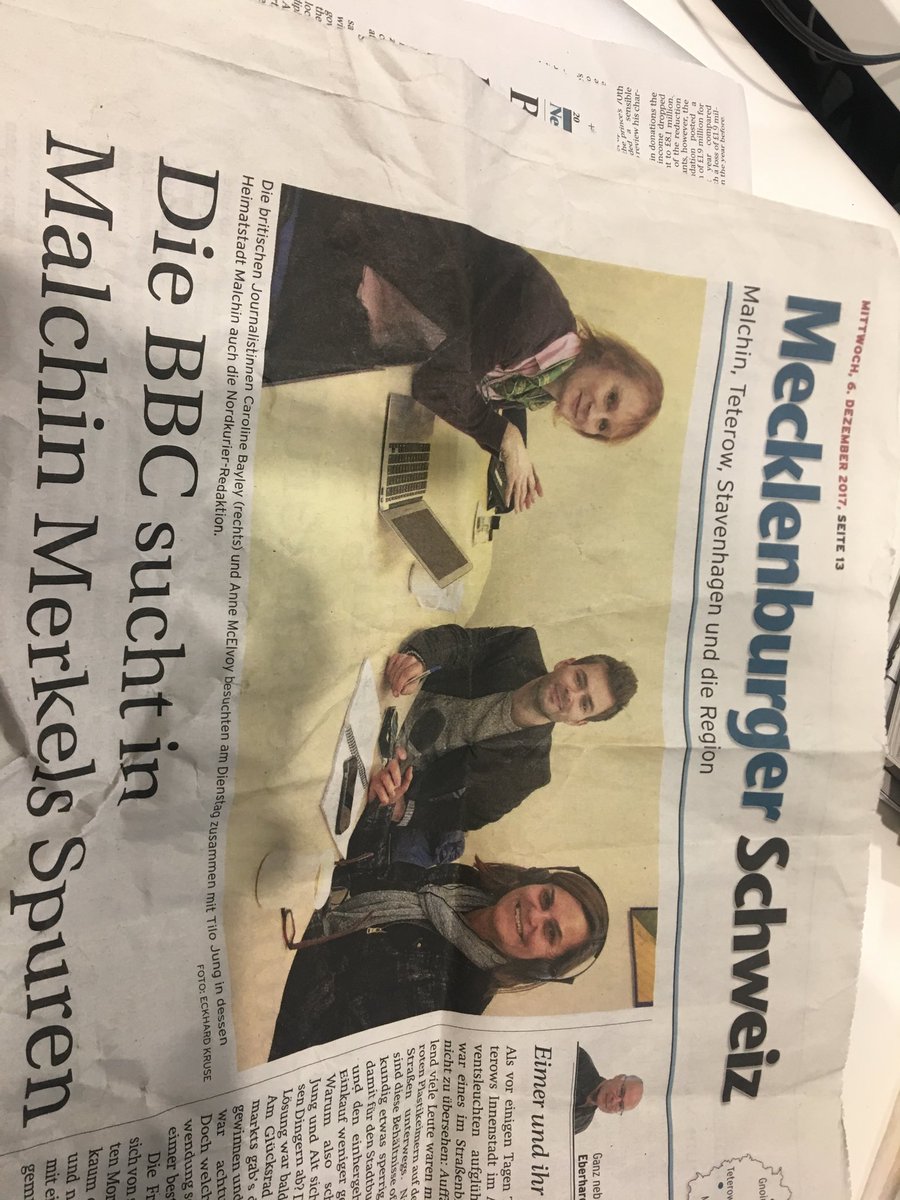 Anne Mcelvoy On Twitter Big In Mecklenburg Thanks To The Team Nordkurier In Malchin For Hosting Us On My Merkel Road Trip For Bbc R4