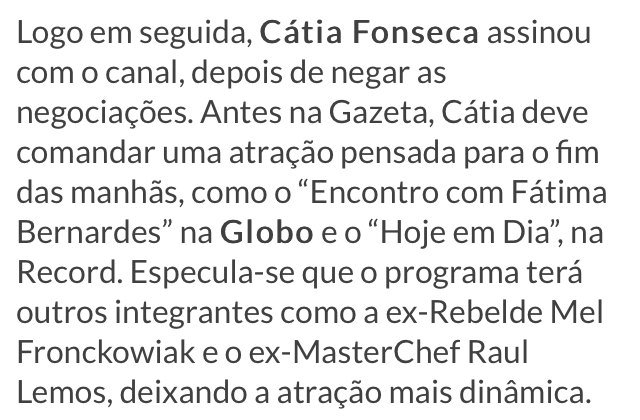 Melporai's tweet image. MEL NA BAND! 📺👀 Segundo o site igGente Cátia terá programa na Band com a Mel no time de apresentadores. #melporaí