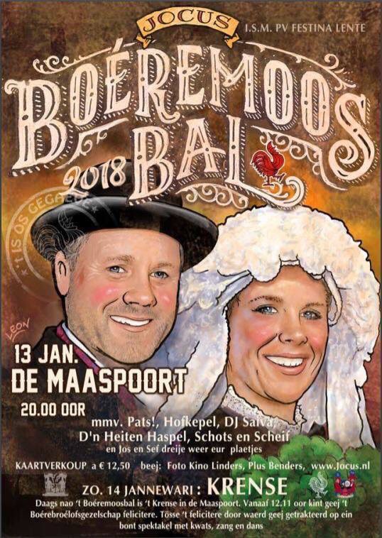 Hop de kersbaum oët de hut en de boéreploéte oët de kas. 13 jannewari boéremoosbal en 14 jannewari krense. Dit alles ik d’n hoonderstal <a href="/MaaspoortVenlo/">Maaspoort</a> Kaup ôg kaertje via jocusvenlo.nl/webshop/toegan… Op nao eine fantastisch boére 2018! <a href="/boerebroelofCDH/">Boerebroelof 2017</a> #festinalente Gaer RT!Dankewaal