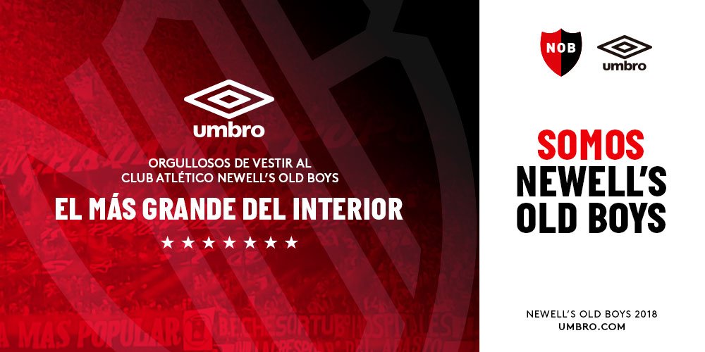 UmbroArgentina's tweet photo. Arranca un nuevo año y nuevos desafíos. Bienvenido Newell's Old Boys a la familia Umbro Argentina. https://t.co/HXpxbaciWH