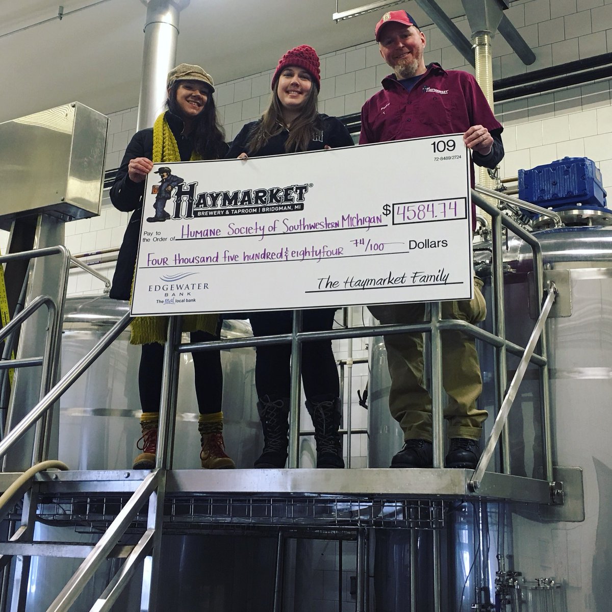 HaymarketTap's tweet image. We raised $4584.74 for the Humane Society of SWMI thanks to your generosity &amp;amp; over the course of 2017, we were able to give back over $20,000 to local charities! Chikaming Open Lands is our charity through the end of March so come in for a pint and a pizza and support SWMI!