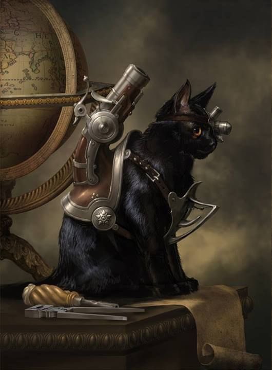 rchlstt35's tweet image. #Steampunk cat 🐈🖤🐈🖤