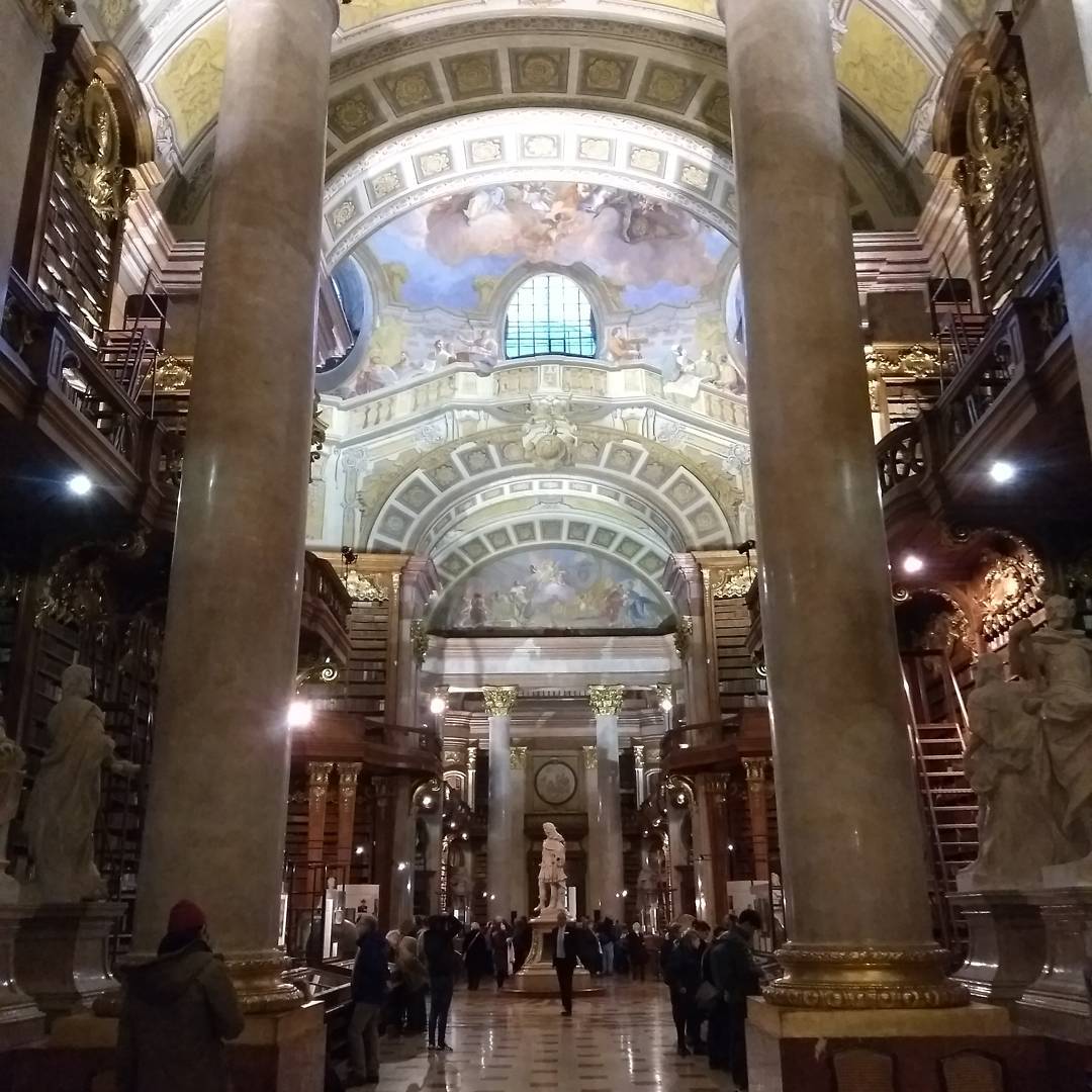 suzycatpope's tweet image. A3: Building for books and reading seems to be conducive to real nice interior architecture, so here’s a selection of libraries I have visited on #TRLT. The Austrian National Library was a highlight. #travelnerd #librariantravels