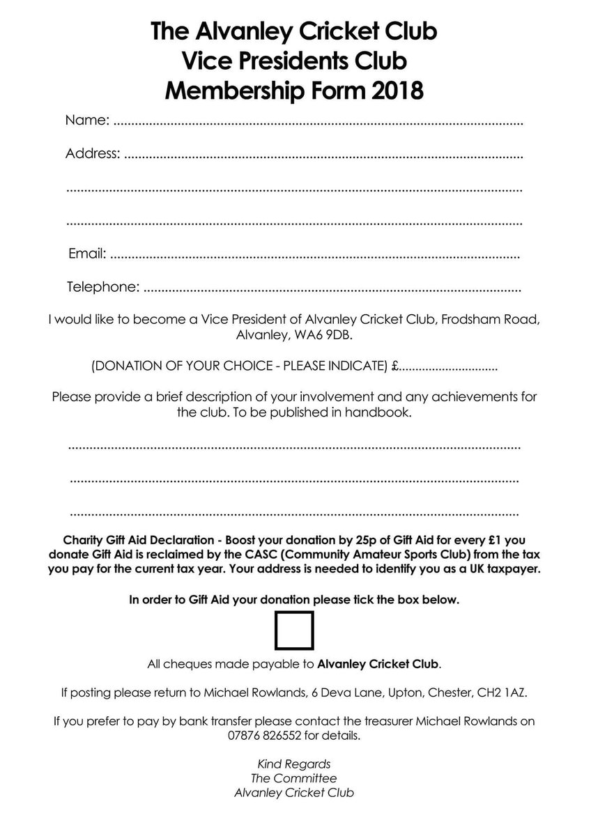 AlvanleyCC's tweet photo. New for 2018, the ACC Vice Presidents Club.

Open to ex-players, friends &amp; supporters of the club.

Please get in touch if interested and for more information. https://t.co/L9Ue2A0ozo