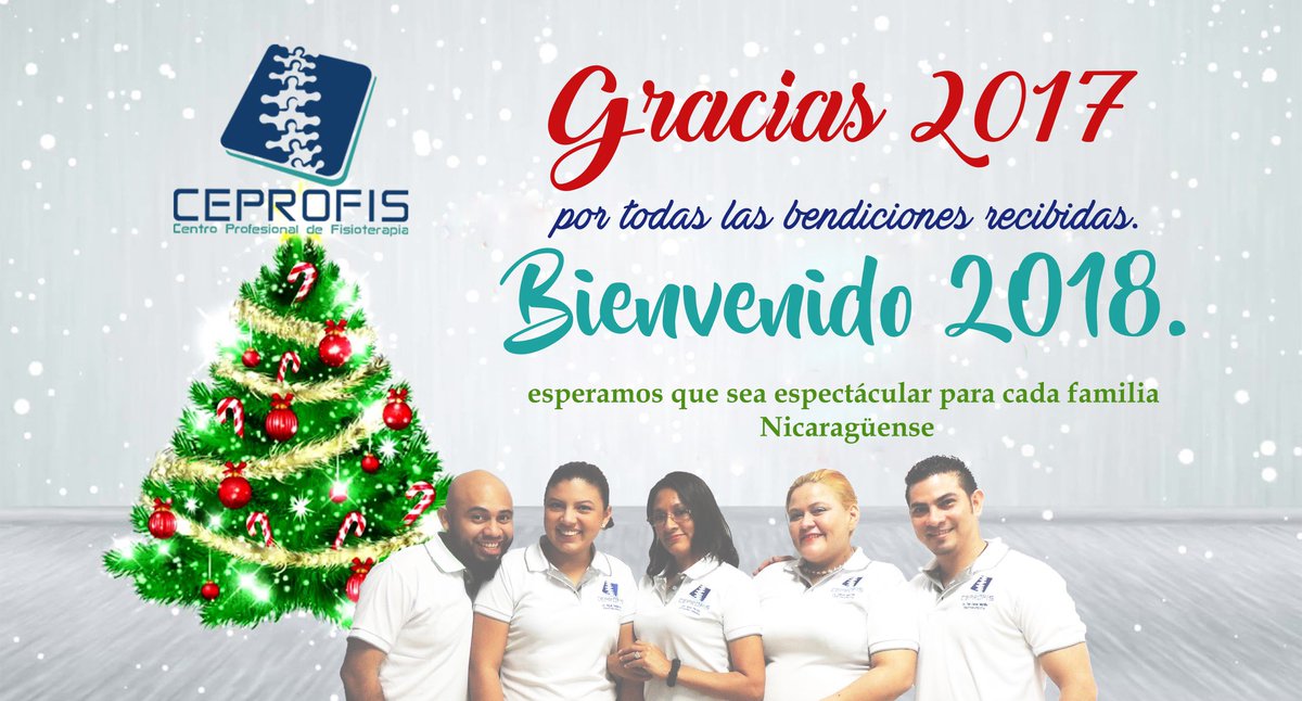 CE_PRO_FIS's tweet photo. INICIAMOS EL 2018
CON BUENOS DESEOS Y AGRADECIENDO A LA GRAN FAMILIA
#CEPROFIS
#Nicaragua
#fisioterapia
#Rehabilitacion https://t.co/uEAVguBnmY