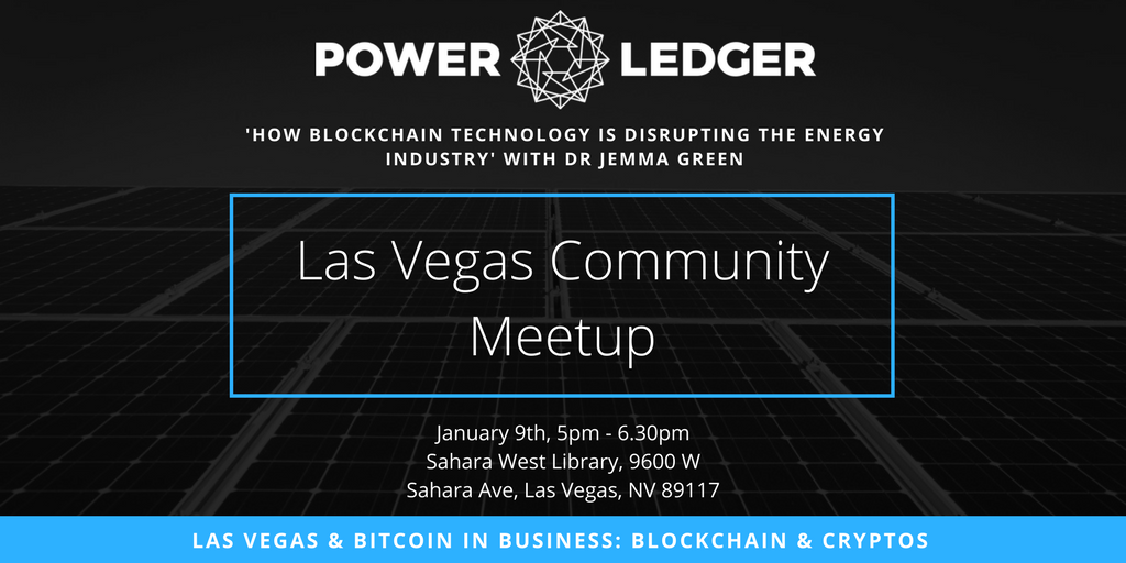 Powerledger_io's tweet photo. Come and hear Power Ledger's @msjemmagreen speaking at a meetup in Vegas ahead of the @ExTechChallenge. https://t.co/cZNn9x4YZI
#POWR #POWRtoken #btc #Blockchain #GreenTech #Renewables #SolarPower #P2P #EnergyTradingPlatform #SustainablePower https://t.co/klLnLmmdSt