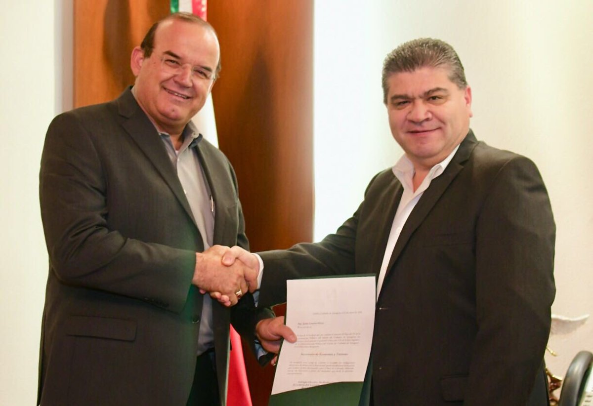 mrikelme's tweet photo. He designado a Jaime Guerra Pérez como nuevo Secretario de Economía y Turismo, confío en su experiencia para estar al frente de esta secretaría. #FuerteCoahuilaEs https://t.co/AJrcutwBhZ