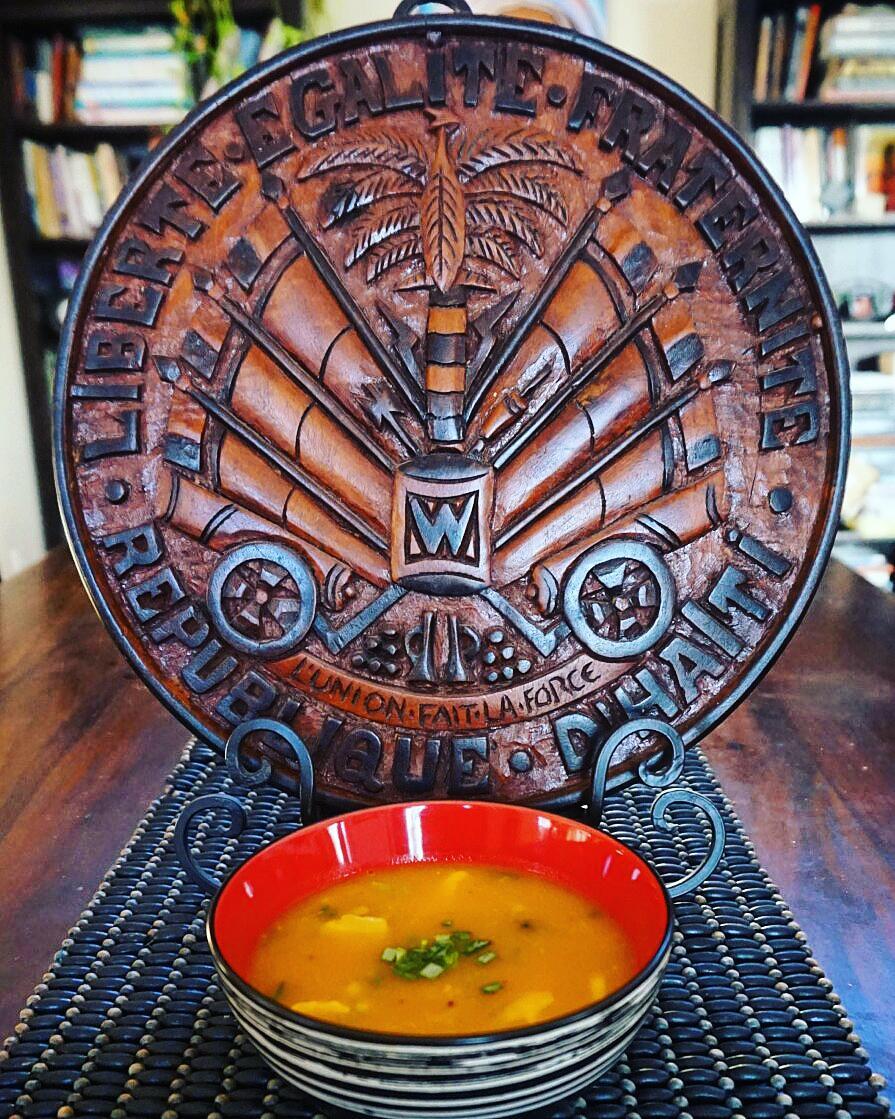 kreyolicious's tweet photo. The #Haitian-American community in New Mexico wasn't about to be left out of  #SoupJoumou Day. Why should all the Haitians in Florida, NY, MA, CT, and Jersey have all the pumpkin fun? Here's @stretchbod's soup joumou...all culturally styled up from Sante Fe. https://t.co/z8feClwwax