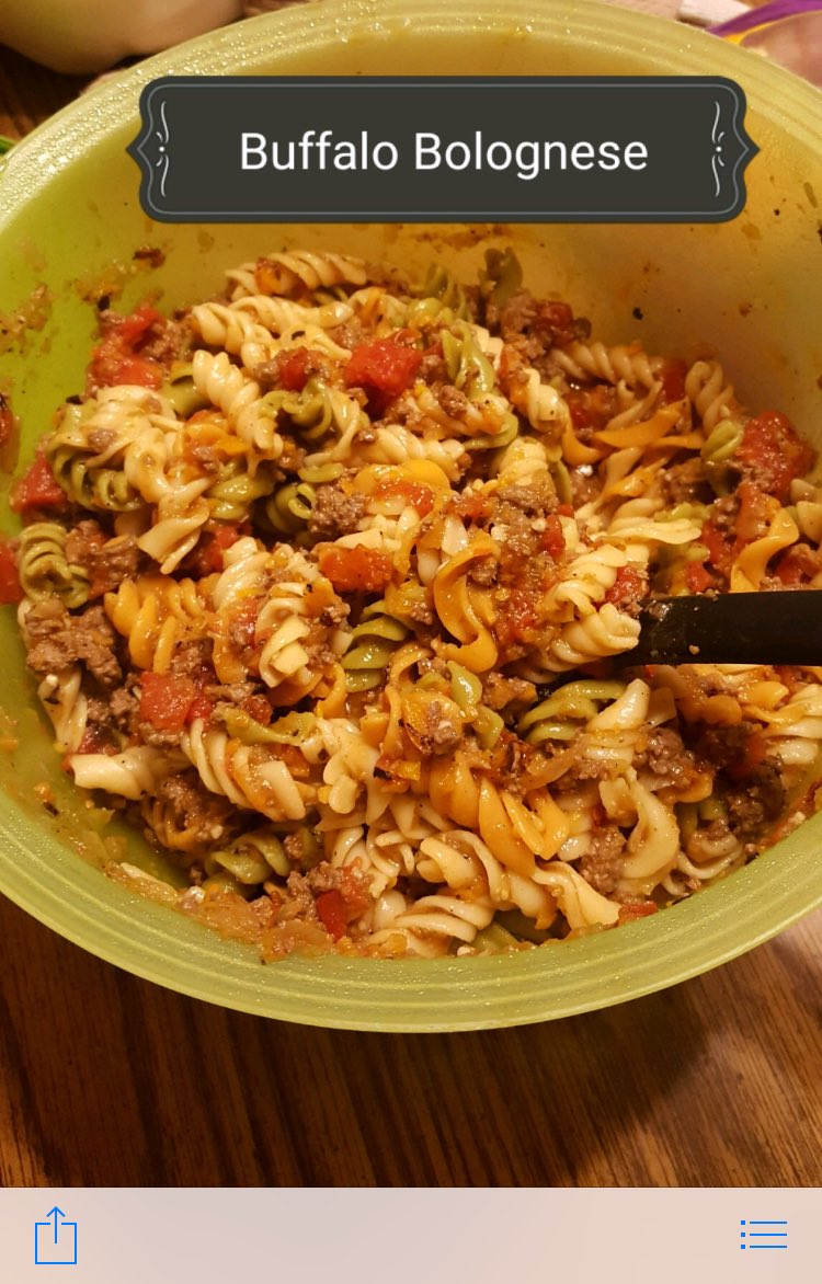 5pointsranch's tweet image. Water buffalo pasta for supper
