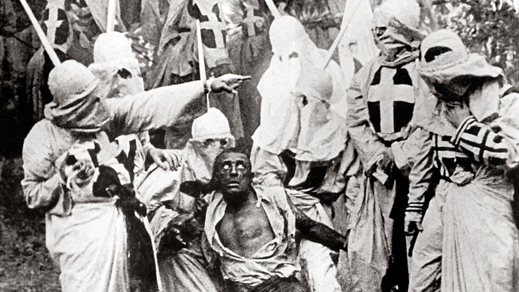 The 1915 film "Birth Of A Nation" put white men in blackface and faced them off against the Ku Klux Klan who were out to protect the "Aryan" cause. The movie also apparently was effective at sparking violence against blacks.
