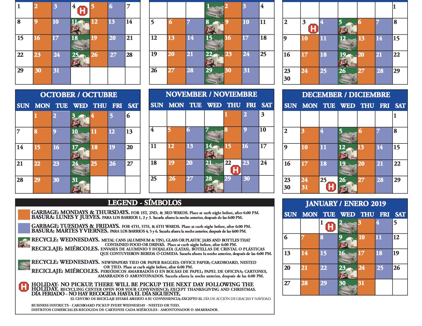Elizabeth Nj Garbage Schedule 2022 City Of Elizabeth Nj On Twitter: "Our 2018 "Trash & Recyclable Pickups"  Calendar Is Here. #Elizabethnj Https://T.co/9Erqp4Qygx" / Twitter