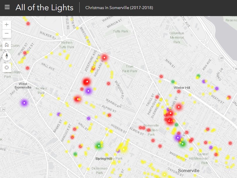 HarvardCGA's tweet photo. Christmas Lights in Somerville, mapped by Harvard GSD Student.   https://t.co/uwaaJFfTYb    See related article:   https://t.co/MzxsrVag4z https://t.co/E8k66mzTeq