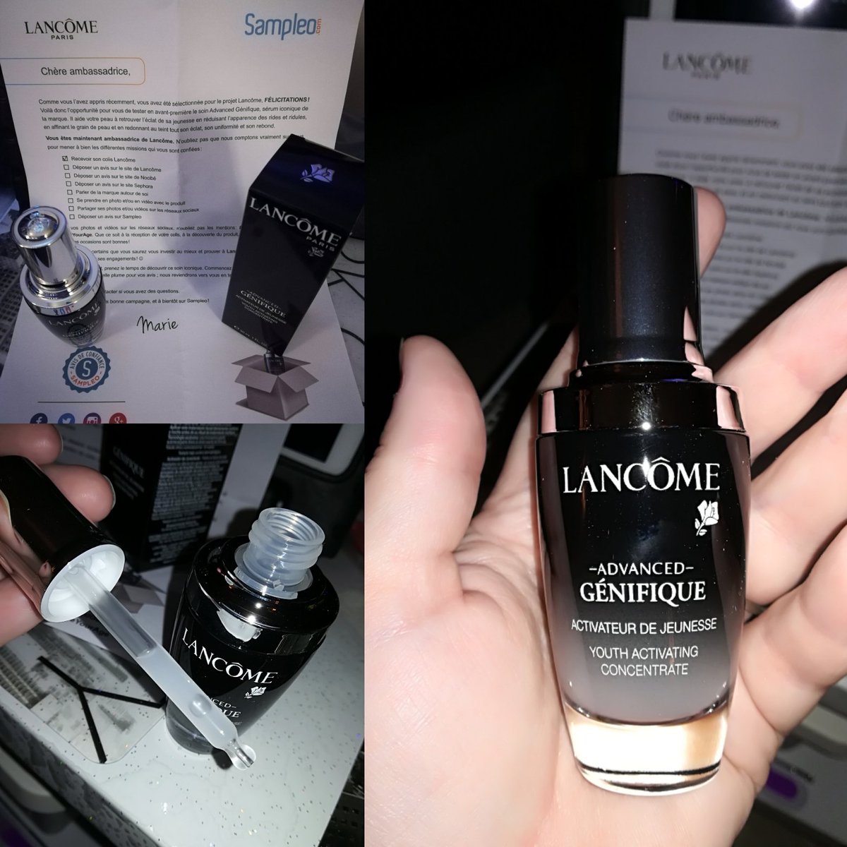 melkaline's tweet photo. Eh eh eh colis reçu ! Pour bien faire, on va commencer à appliquer ce soin activateur de jeunesse dès que les fêtes seront terminées 😘😁😅🤗 @sampleo #AdvancedGenifique #LoveYourAge #Lancôme https://t.co/PKQ4CZA4ch