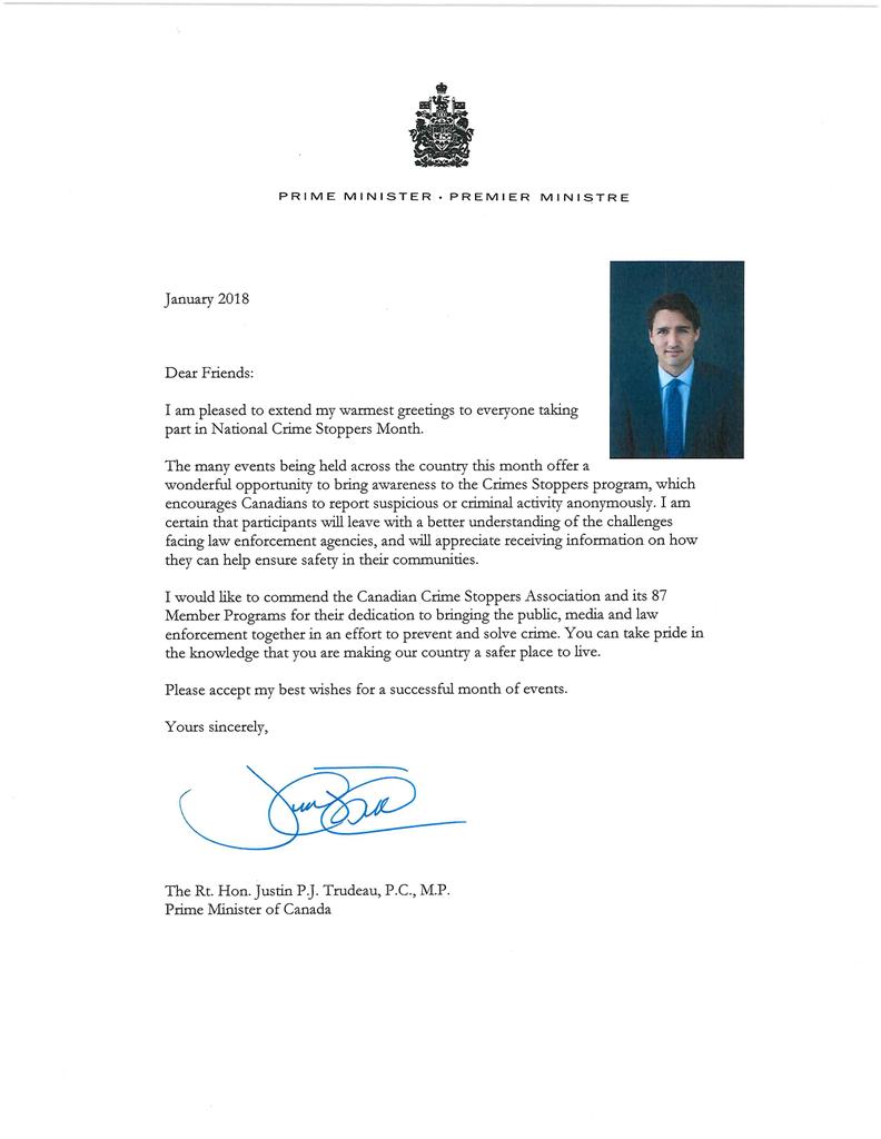 Thx to <a href="/JustinTrudeau/">Justin Trudeau</a> recognizing #CrimeStoppersMonth #Canada <a href="/hncrimestoppers/">H-N CrimeStoppers</a> <a href="/CSOntario/">ONT Crime Stoppers</a> <a href="/CanStopCrime/">Crime Stoppers 🇨🇦</a>
