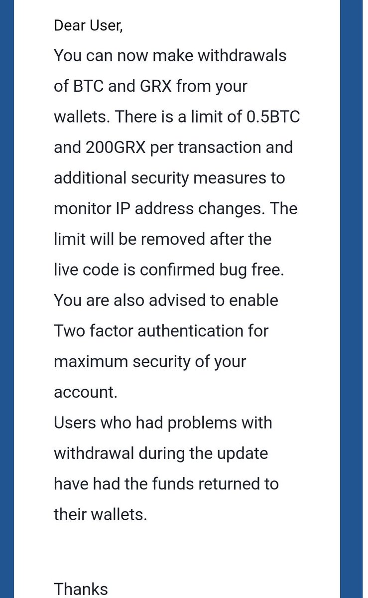 Virtual_Dollar's tweet photo. #goldreward Update,
#BTC and #GRX can be withdrawn from wallets.
#bitcoin #lendingcoin #DoingThingDifferently #passiveincome #workfromhome #lendingcoin #Eth https://t.co/vzwssYJS7M