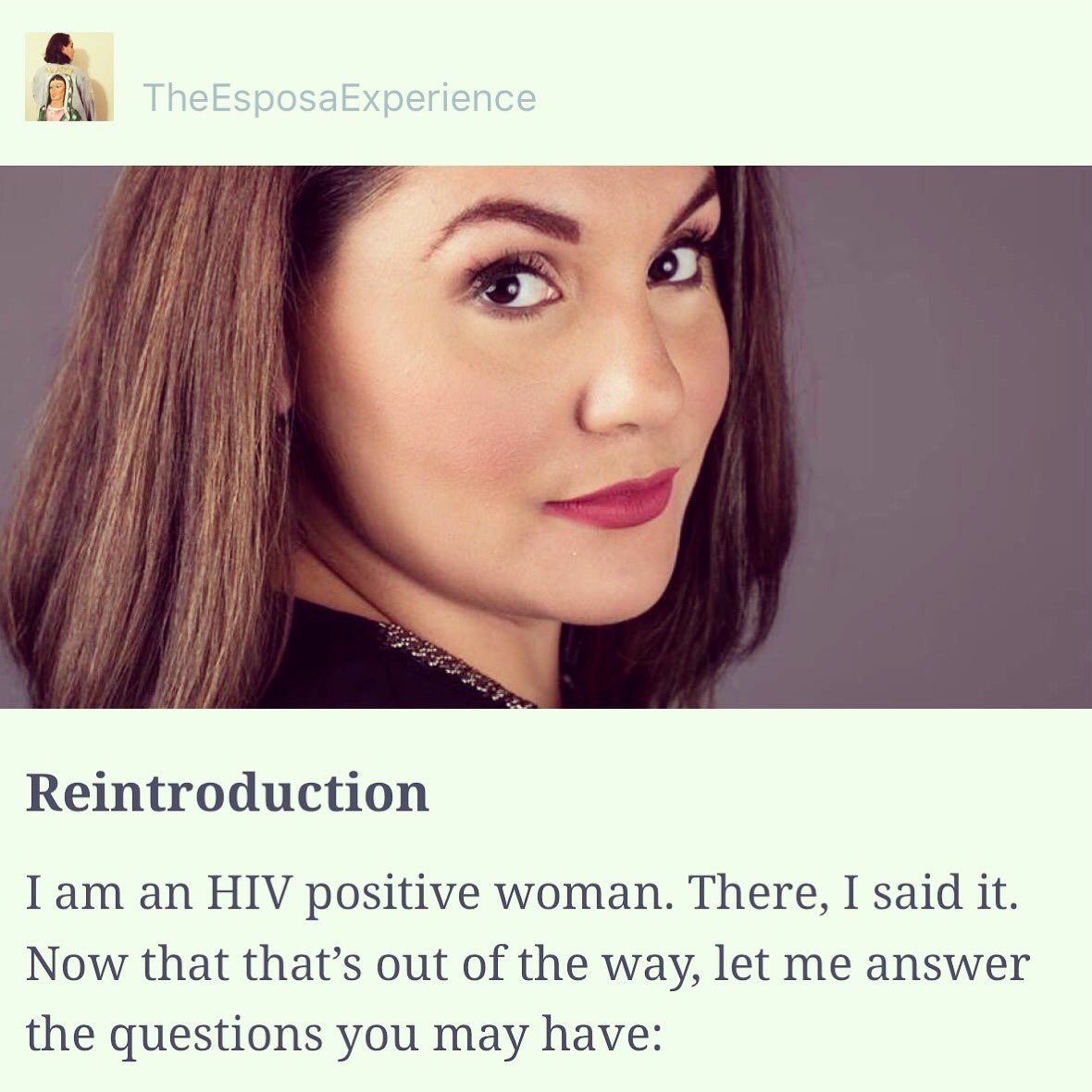 Allow me to reintroduce myself....theesposaexperience.com #esposaexperience #hiv #HIVpositive #HIVAIDS #hivawareness #hivstatus #latina