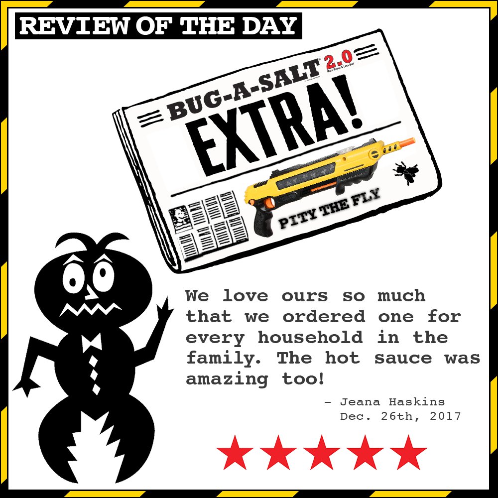 bugasalt's tweet image. Hate to be a fly on their block! The Haskins family are ready! Thanks for the great review! #bugasalt #reviews #byebyefly #familyfun