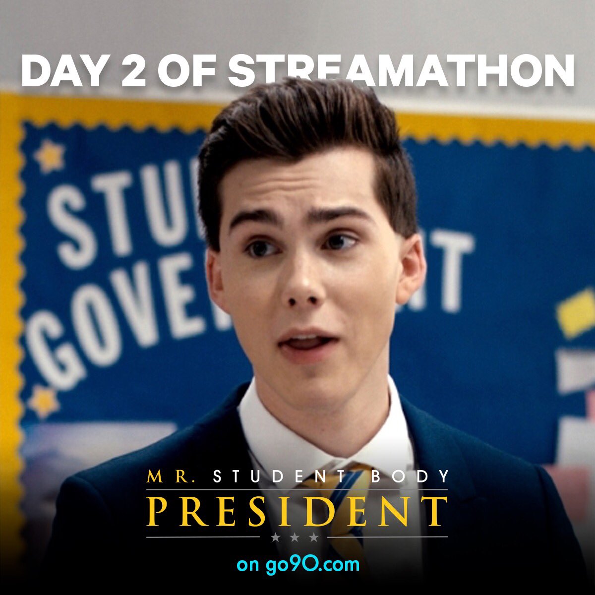 ardenrose's tweet photo. If you haven’t joined the #go90fam yet, you’re big time missing out kiddo. Watch Mr. Student Body President all day during @go90 Streamathon Day 2! #MSBP (seriously if you haven’t seen the show your life will improve when you watch it 👀) https://t.co/nrppHrZPqP