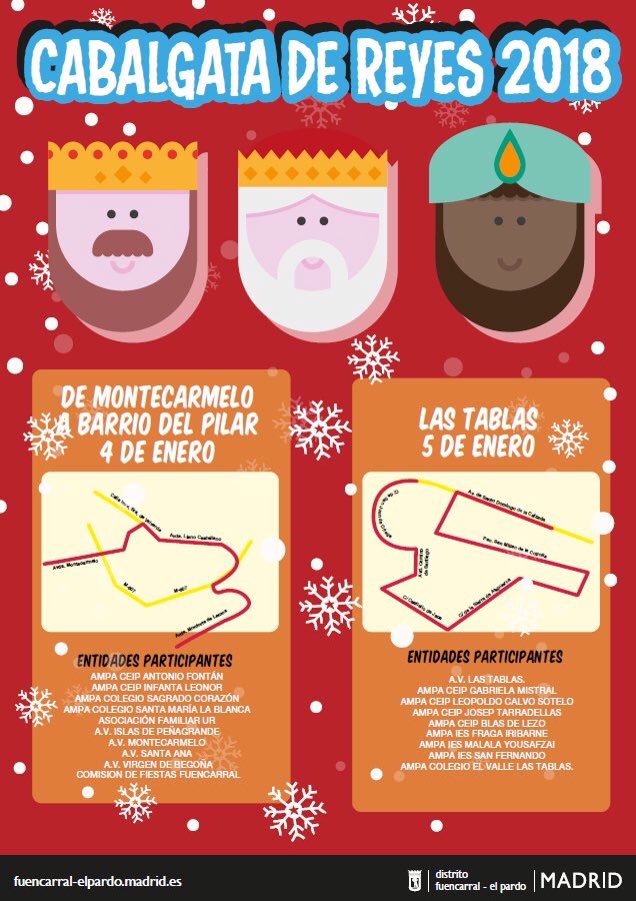 Los Reyes están a punto de llegar! Y antes de pasar por las casas de todos los peques de #LasTablas , visitarán sus calles en sus preciosas carrozas. 
¡No te lo puedes perder!