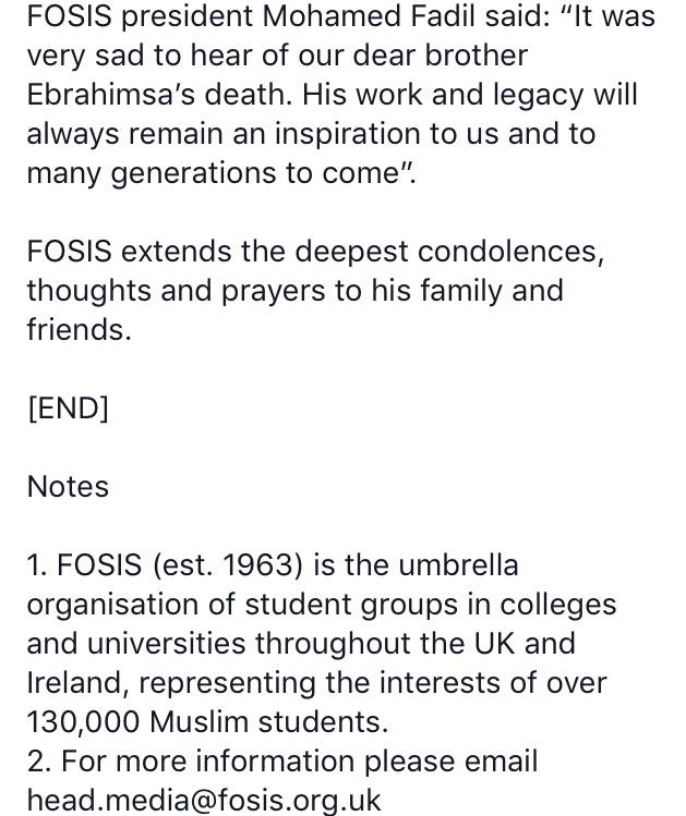 mfadil92's tweet photo. Very deeply saddened by the news of the passing of one of FOSIS founding members, Ebrahimsa Mohamed. 
#FOSIS #EbrabimsaMohamed #MalcolmX #History https://t.co/z5IYcOiX6I