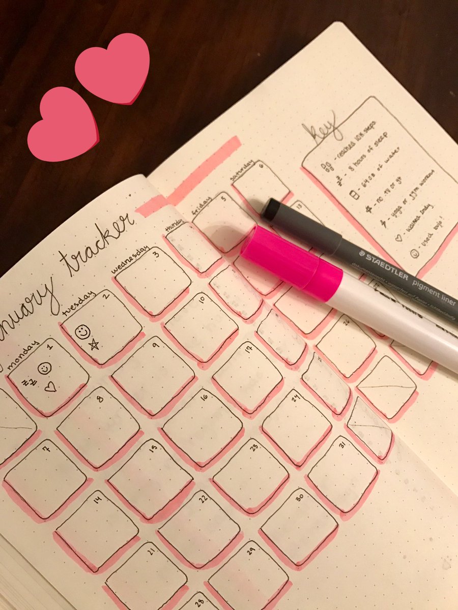 bulletjournals's tweet photo. this year i'm trying something new for my january habit tracker π #katstudies #bulletjournal #bujo https://t.co/605QHhQtNc