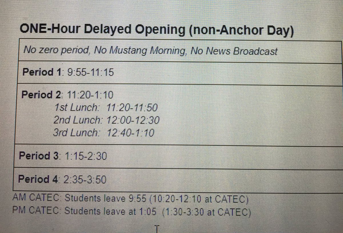 Tomorrow is an A-day with a 1hr delay. See you tomorrow