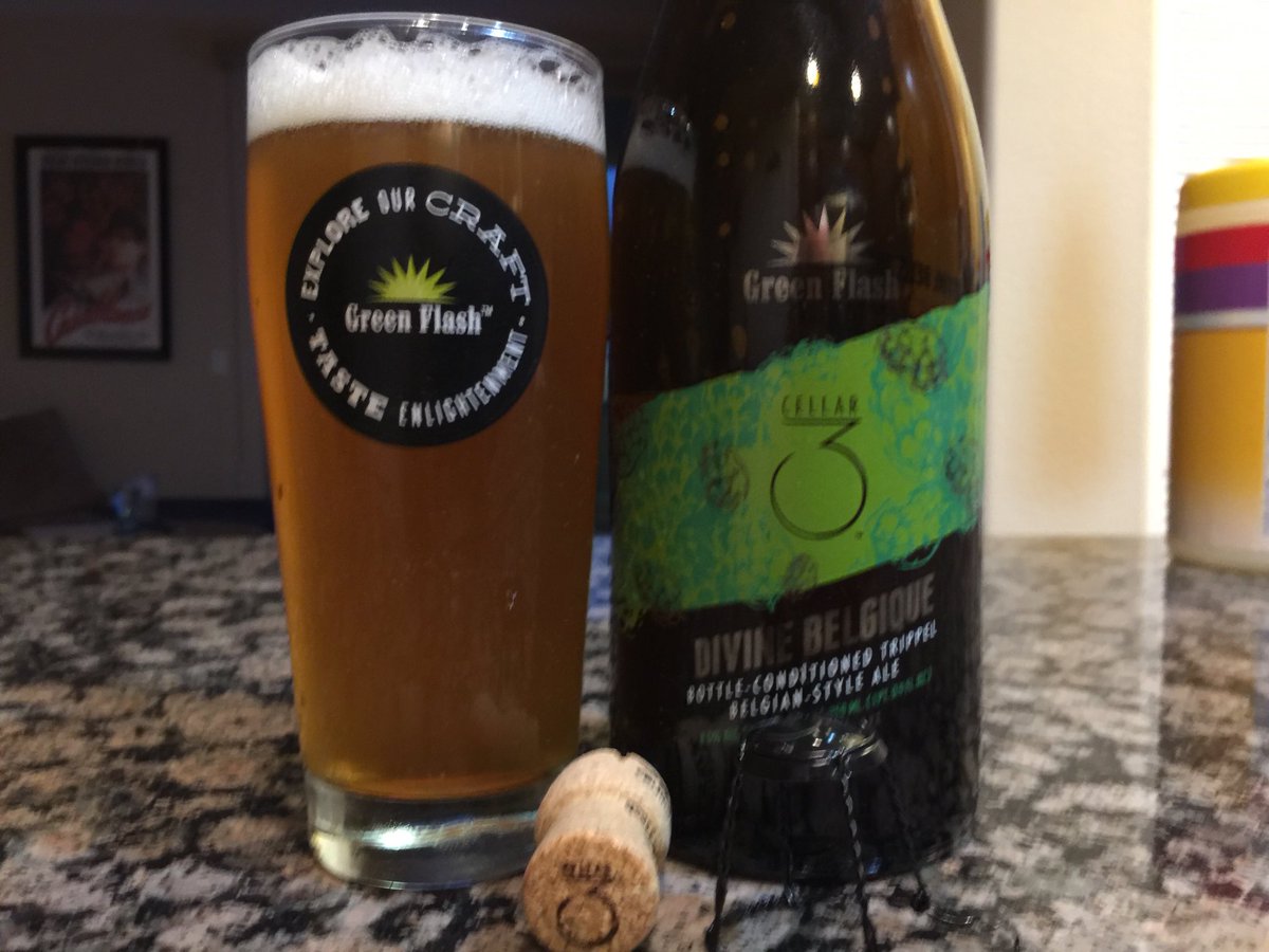 RJellyman's tweet photo. My #TopBrewsTues is another #Cellar3 bottle. A Belgian Style Tripel. Divine Belgique, 8.5% ABV. @BrewStuds @StoutsStilettos @SommBeer @hosch_greg @BeersInDenver @craftbeer_babe @wrayzors @beertrekkie https://t.co/IoBR4CIyHE