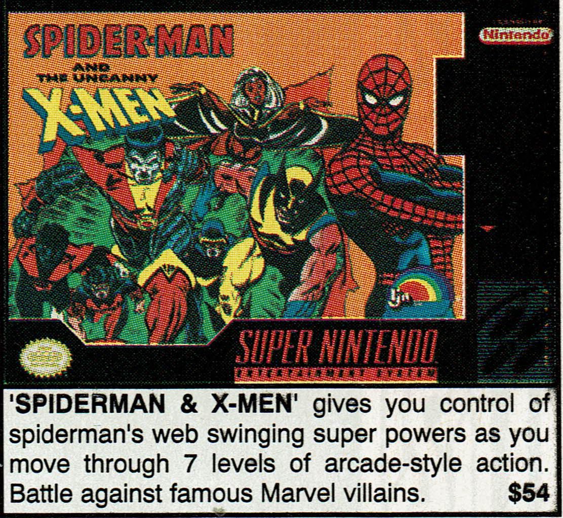 spiderman x men snes