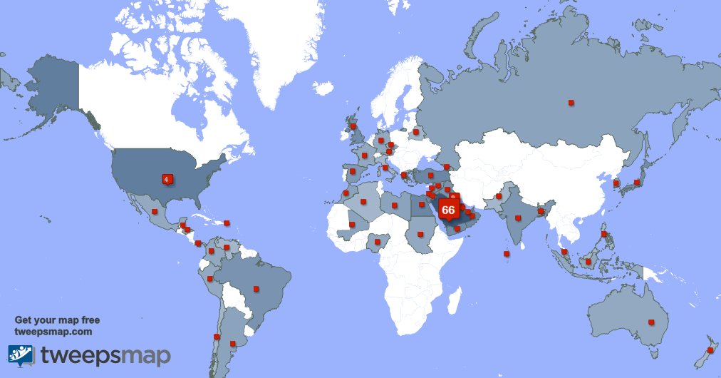 MMajed1413m's tweet photo. My followers live in Saudi Arabia (65%), Kuwait(9%)... Get your map: https://t.co/1CEUgwjYJV https://t.co/VeRPsRN3AE