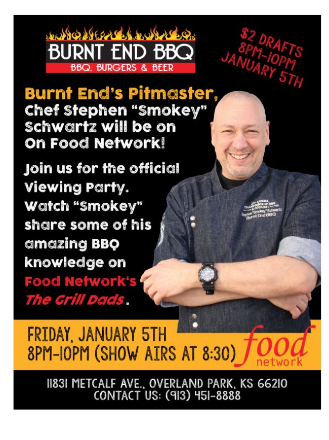 Chef Smokey is on Food Network!  Watch at the Burnt End!!! bit.ly/2Ct9Upj