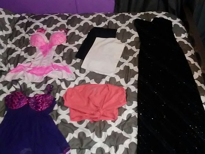 2 short #slut skirts, 2 #babydolls, 1 evening dress and a #bimbo front tie half shirt.  That'll be $30<a href="/tag/slut"class="tags">#slut</a><a href="/tag/babydolls"class="tags">#babydolls</a><a href="/tag/goodwill"class="tags"><span>#goodwill</span></a><a href="/tag/bimbo"class="tags"><span>#bimbo</span></a><a href="/tag/slutitonabudget"class="tags"><span>#slutitonabudget</span></a><a href="/tag/thriftstor"class="tags"><span>#thriftstor</span></a>