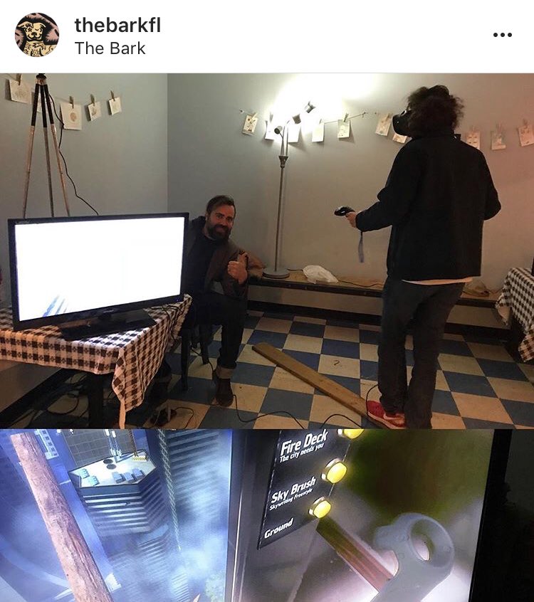 chudchud's tweet photo. trying out some planks at the Bark #vr https://t.co/Bv0zDPhnMe