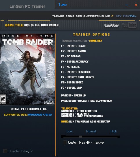 LinGon 2.0 on X: Rise Of The Tomb Raider - Trainer Update Released!    / X