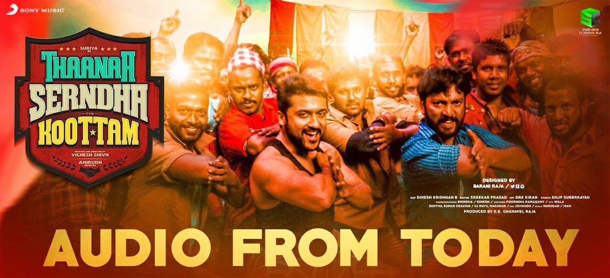 kollywoodvoice's tweet photo. Wait Is Over... #ThaanaaSerndhaKoottam Full Album From Today!
#TSKFromPongal #TSK #TSKAlbum #TSKAudio #TSKAudioFromToday #TSKAudioToday
@Suriya_offl @VigneshShivN @StudioGreen2 @kegvraja @KeerthyOfficial @dineshkrishnanb @meramyakrishnan @RJ_Balaji https://t.co/XZFrJ0dZsY