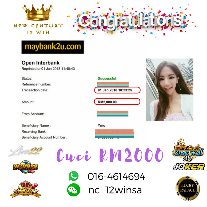 YoyoLimSCR888's tweet photo. Happy New Year 2018!

Tahun yang baru. Mari cuba luck tahun 2018. Huat ahh!!

📱016-4614694
👉🏻https://t.co/LqRCh3b6FO

#SCR888 #JOKER123 #SKY777 #GW99 #LPE88 #LIVE22 #NC12WIN #2018 #happynewyear https://t.co/VALSWzQUOK
