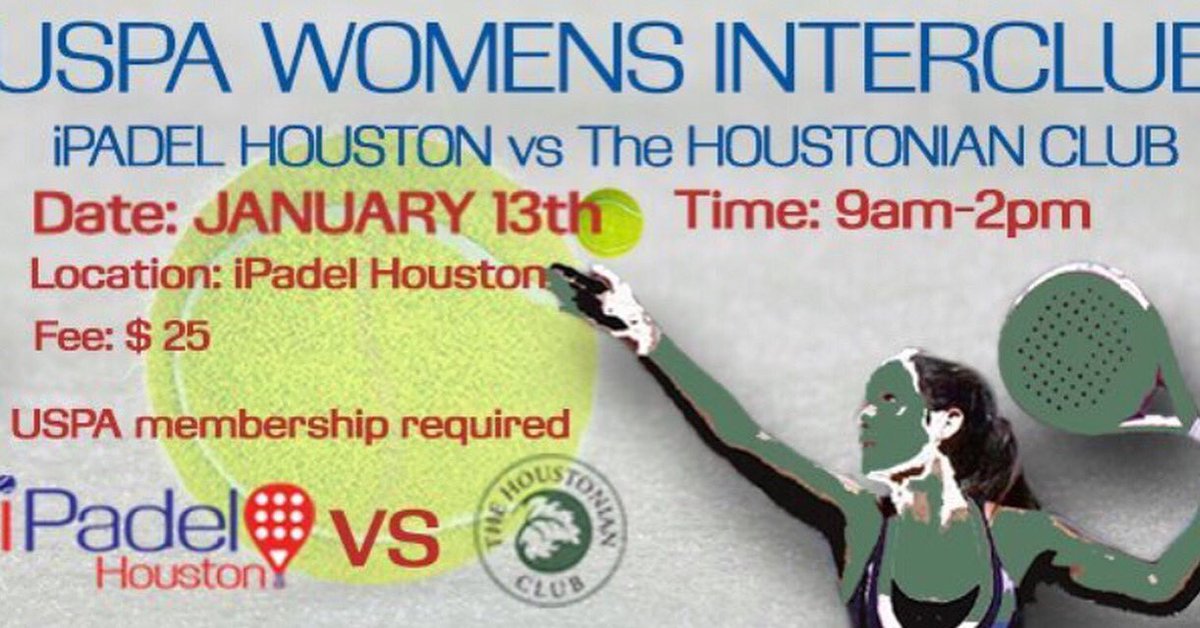 Happy to announce the first of many official team USPA events for 2018.  The USPA interclub between The Houstonian Club &amp; iPadel Houston