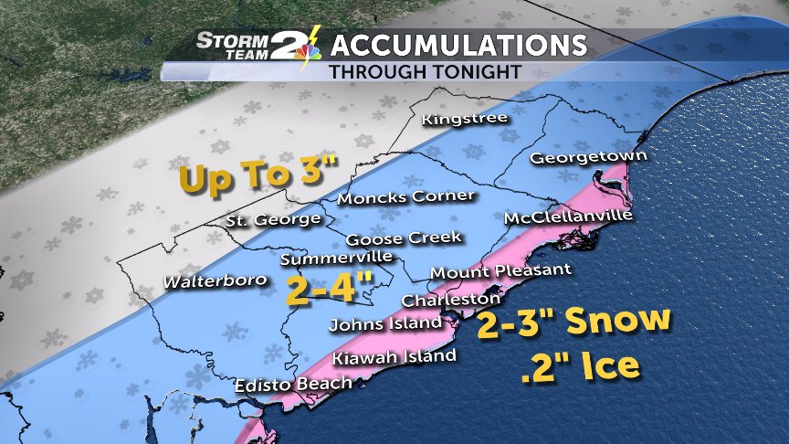 joshmarthers's tweet image. WEATHER ALERT DAY: WINTER STORM WARNING IN EFFECT
- Significant accumulations of snow &amp;amp; ice expected
- Up to 4" of snow across the region
- Icing likely along &amp;amp; east of US 17
- Major travel disruptions likely
#chsnews #chswx @WCBD